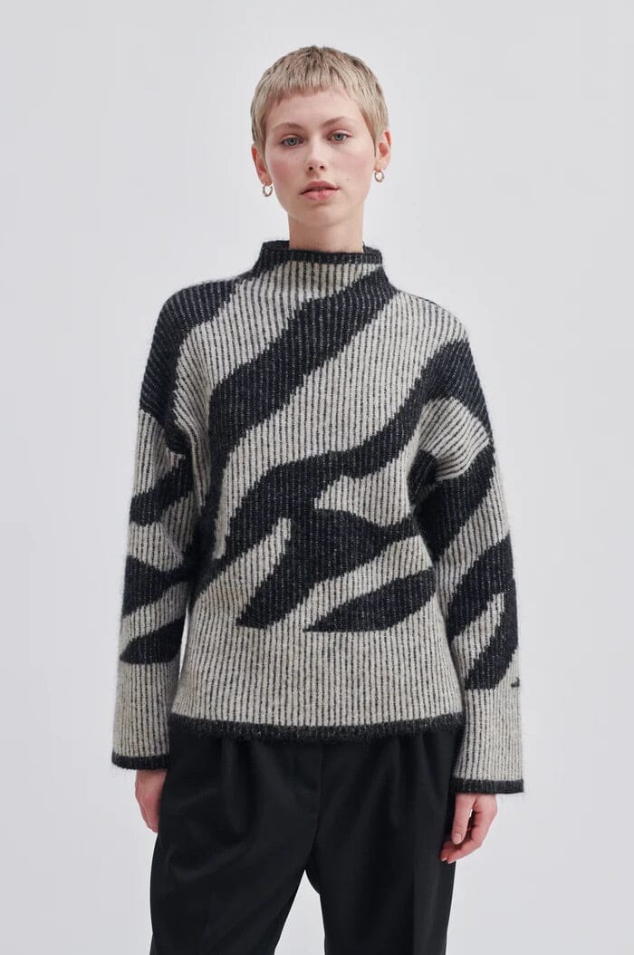 Second Female Tallaha Knit T-Neck Brazilian Sand Genser