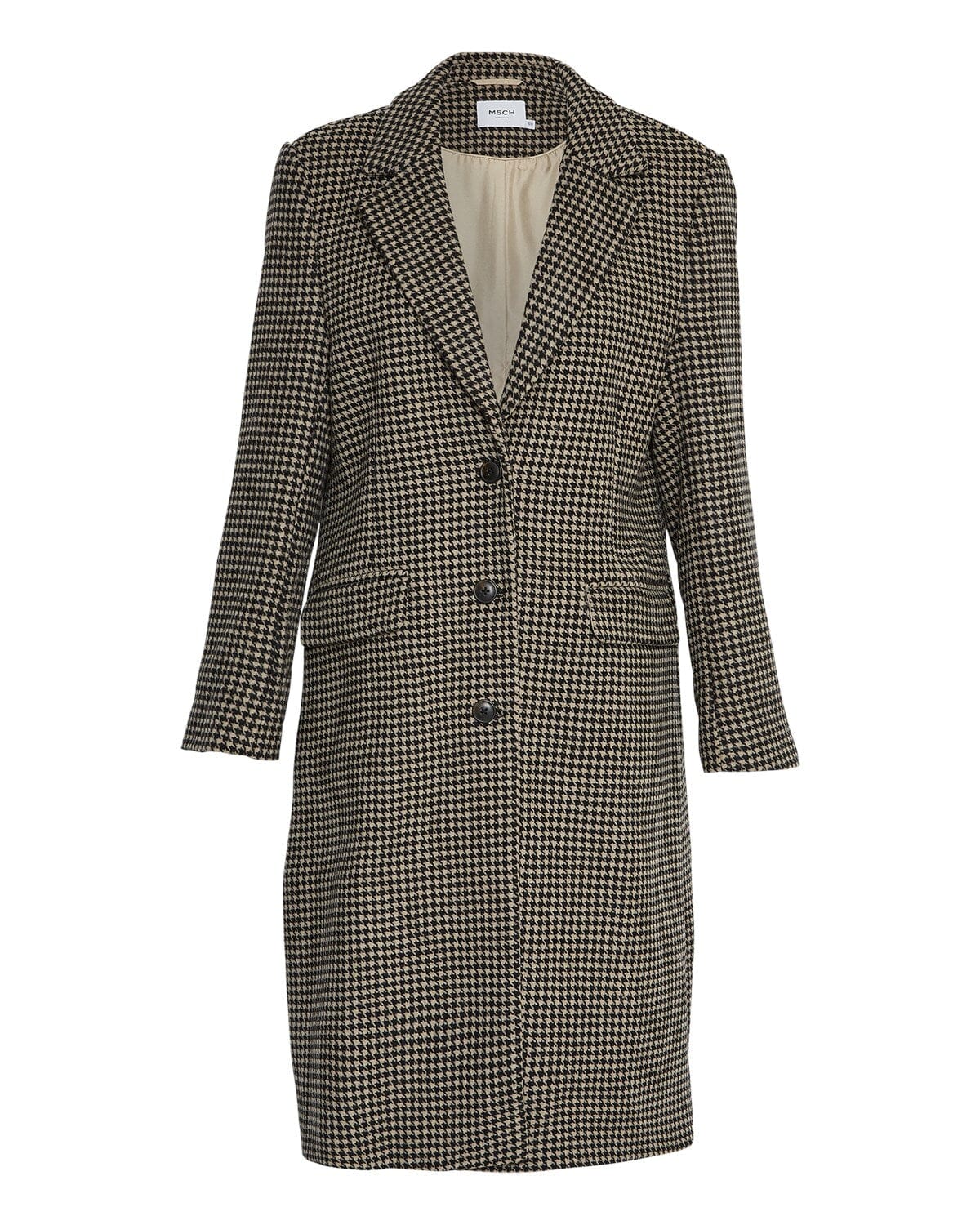 Moss Copenhagen Genesis Long Jacket CHK T Coat/Black Ytterplagg