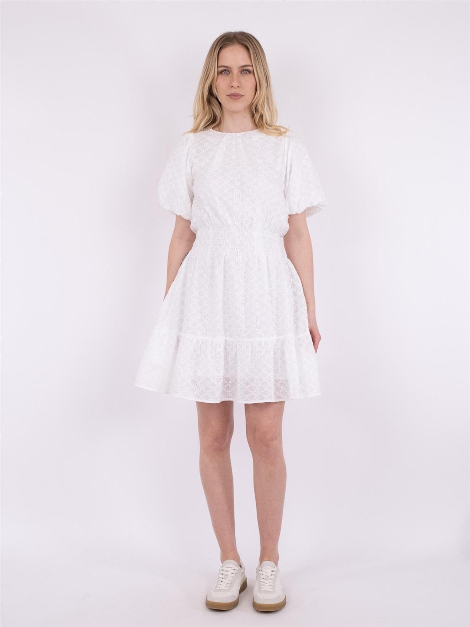 Neo Noir Baja Embroidery Dress White Kjole