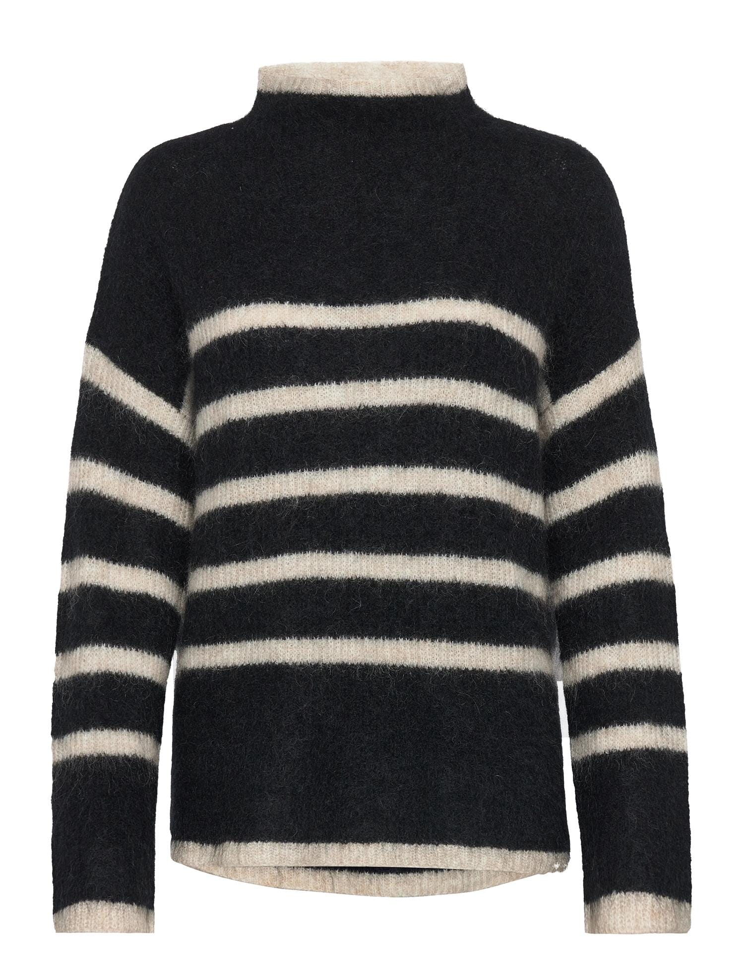 Second Female Ovalis Knit T-Neck Black Genser