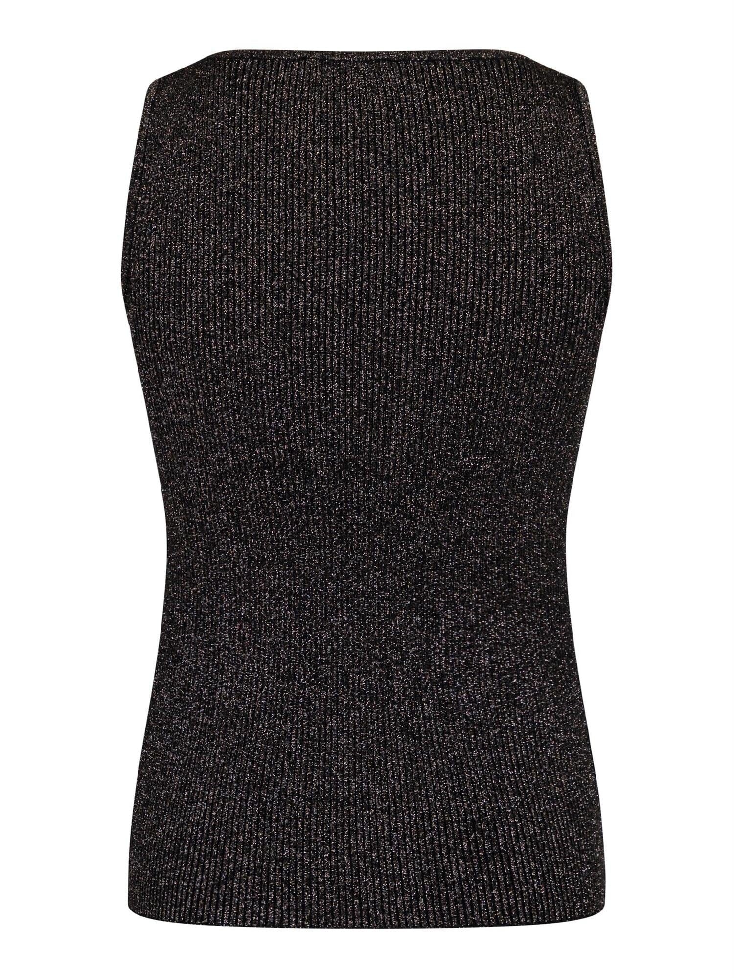 Neo Noir Talia Glitter Knit Top Black Genser
