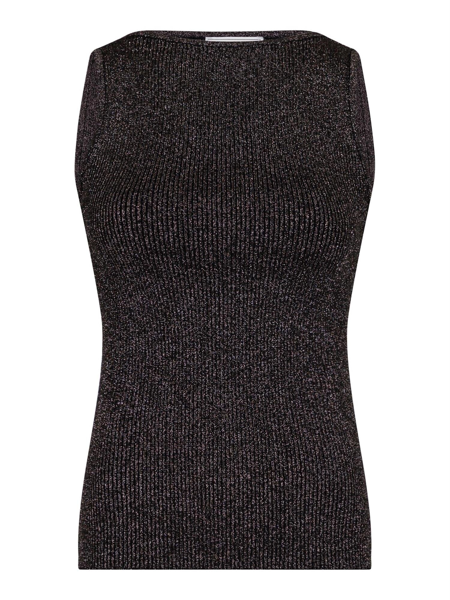 Neo Noir Talia Glitter Knit Top Black Genser