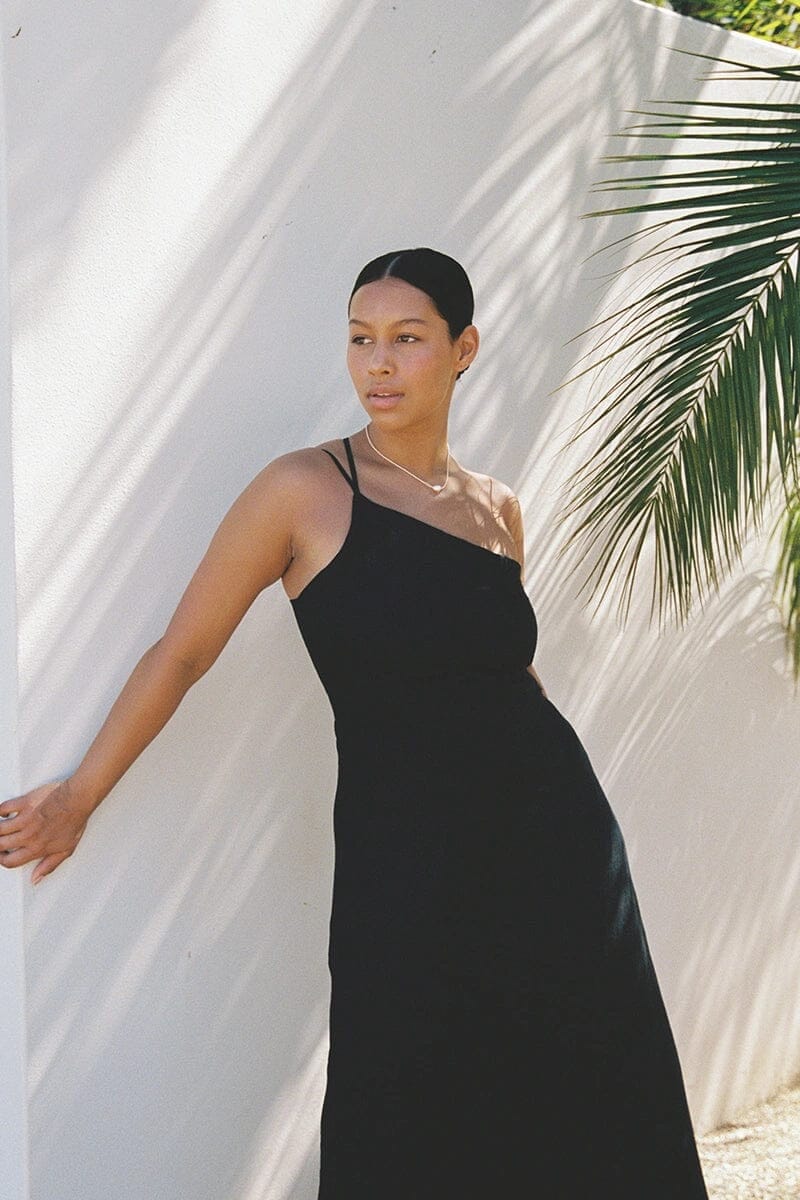 Faithfull The Brand Soko Midi Dress Black Kjole