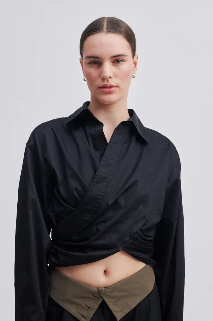 Second Female Closa Wrap Shirt Black Skjorte