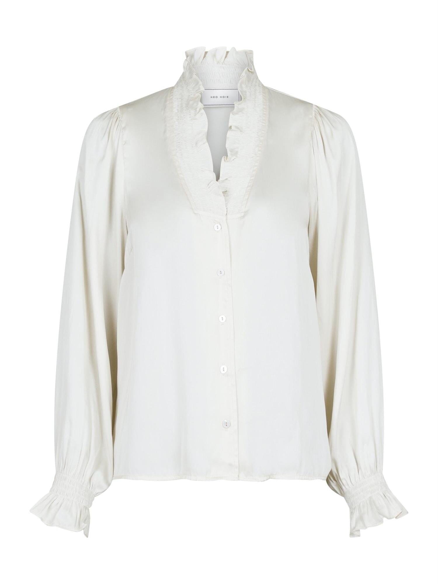 Neo Noir Brielle Satin Blouse Off White Bluse