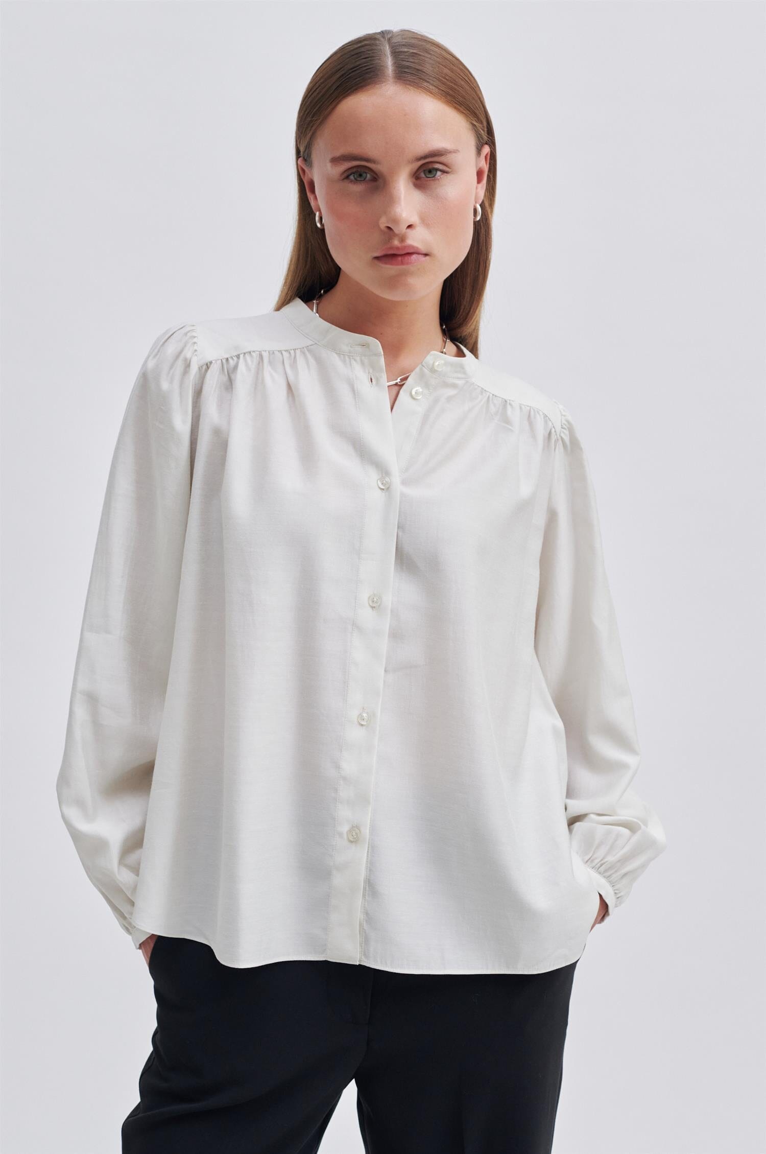Second Female Mazar New Shirt Vaporous White Skjorte