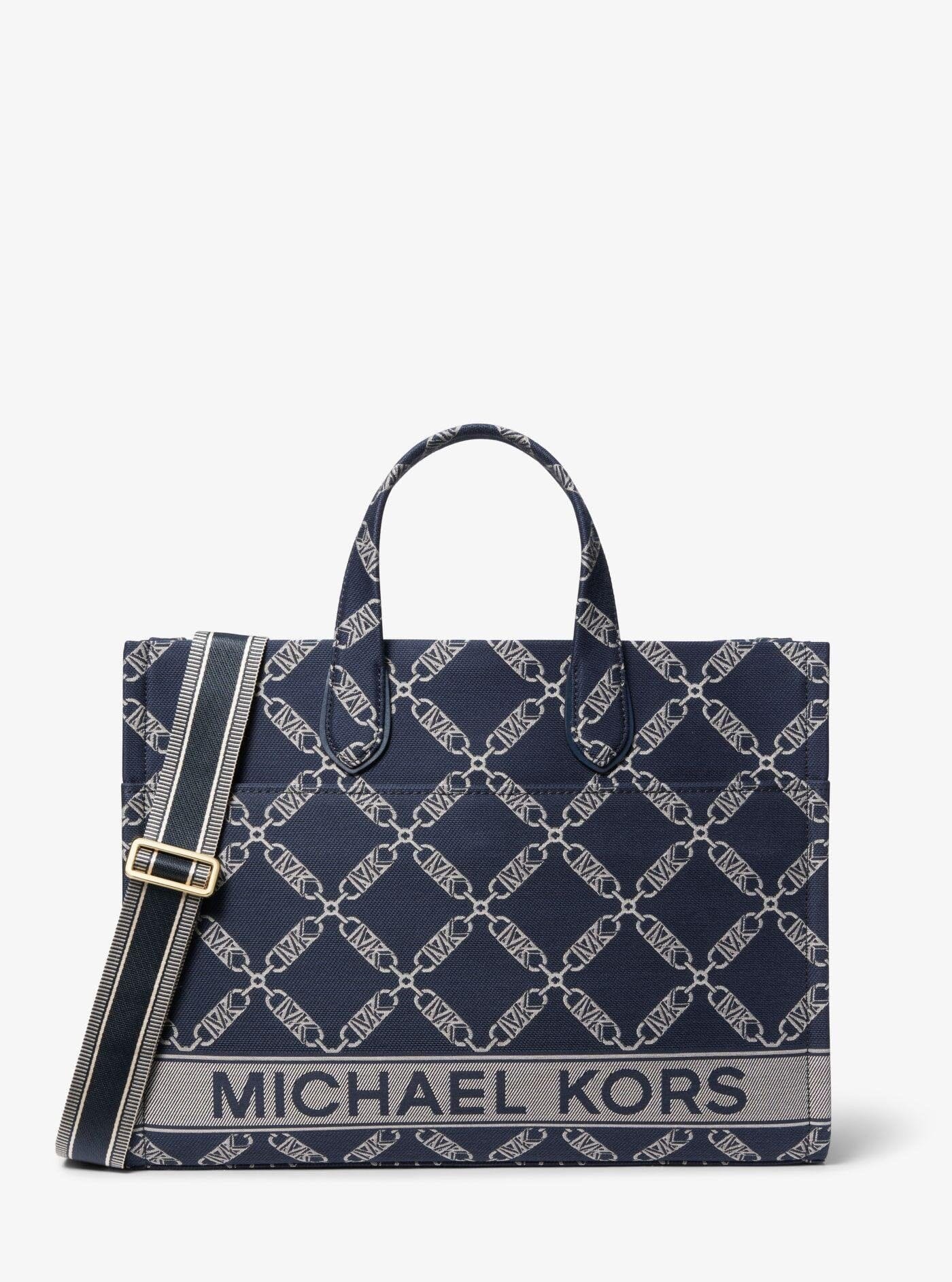 Michael Kors Gigi Large Jacquard Tote Bag Navy Multi Tilbehør