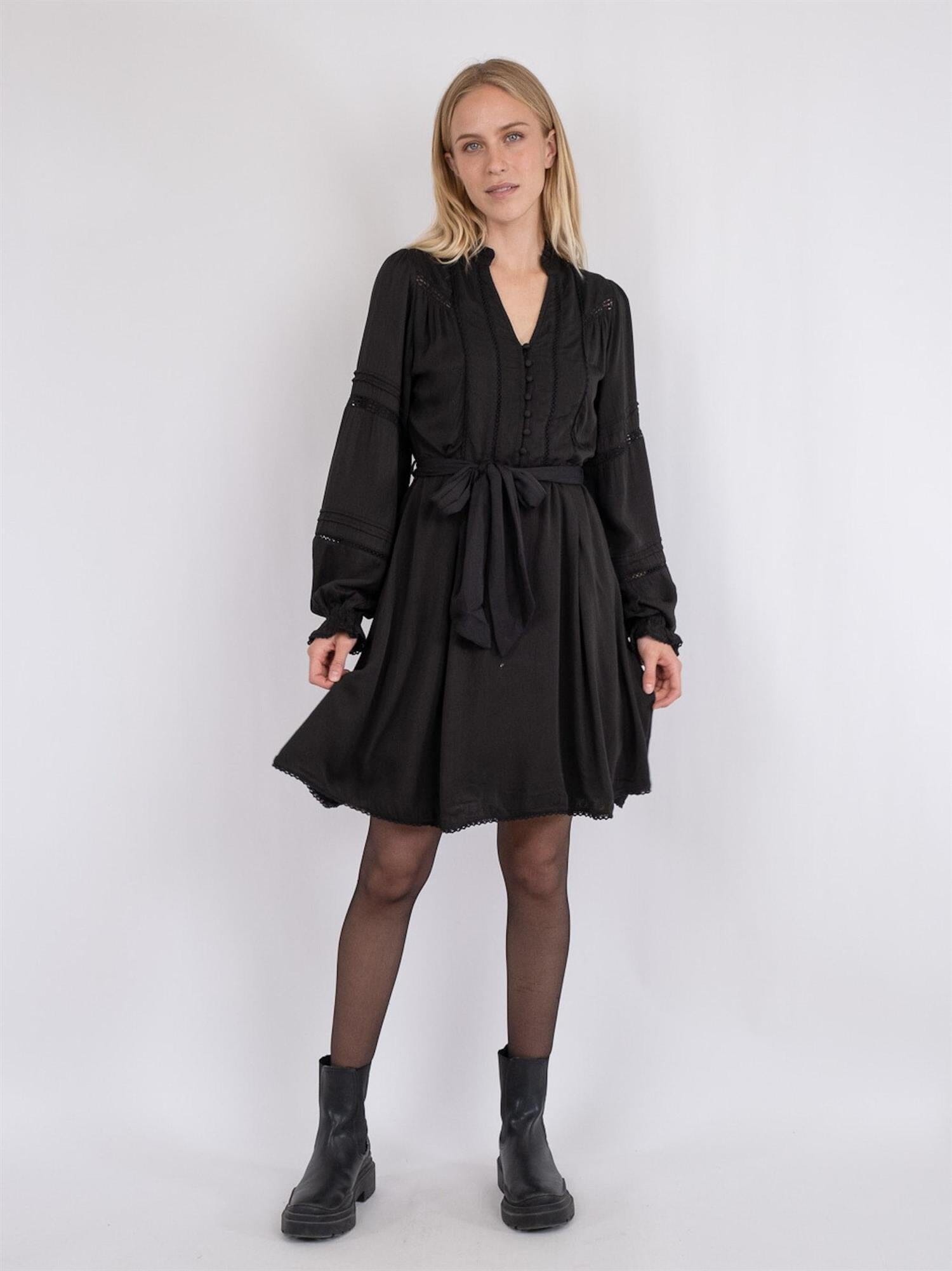 Neo Noir Ditte Satin Dress Black Kjole