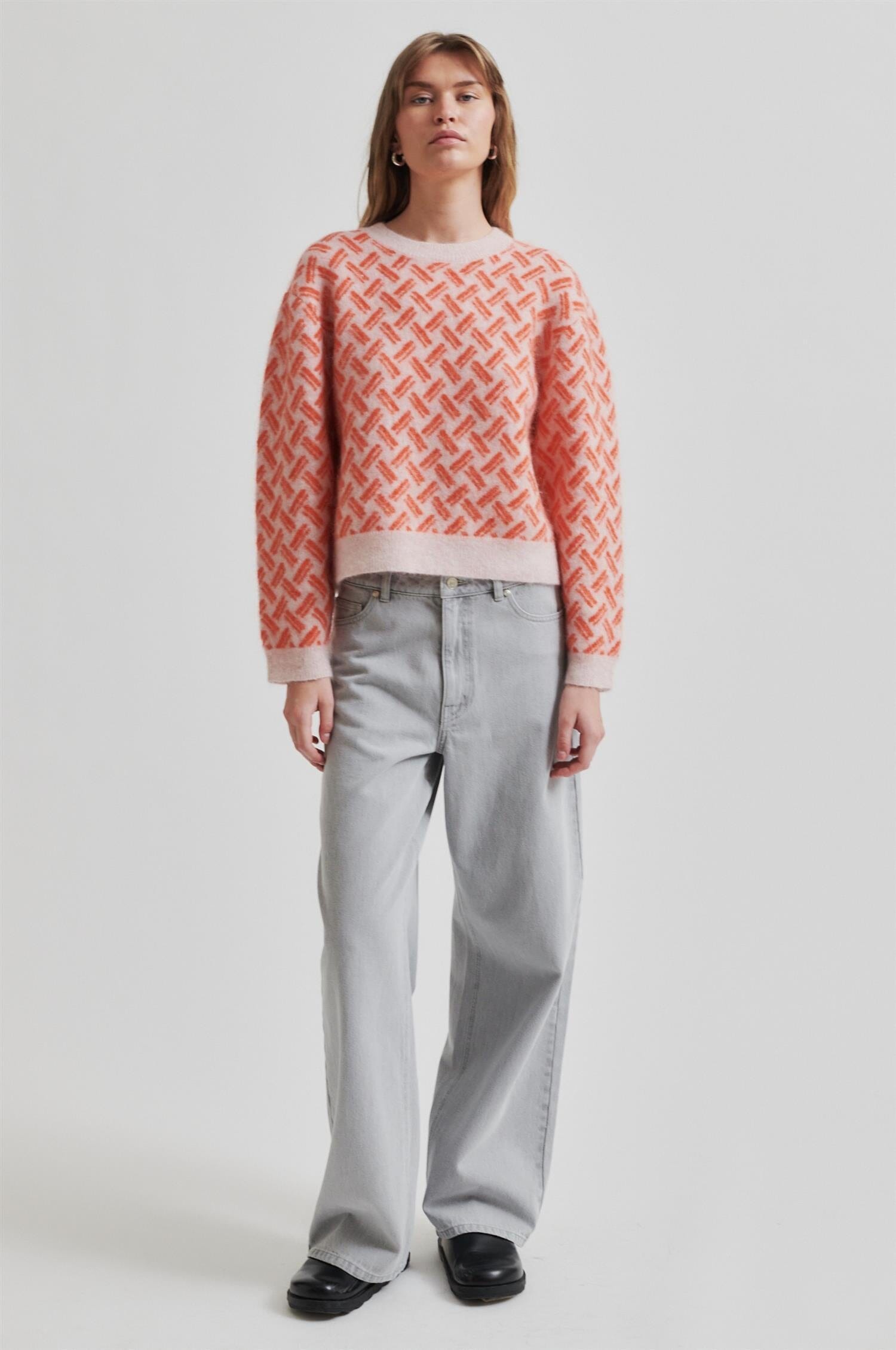 Second Female Kaja Knit O-Neck Poinciana Genser