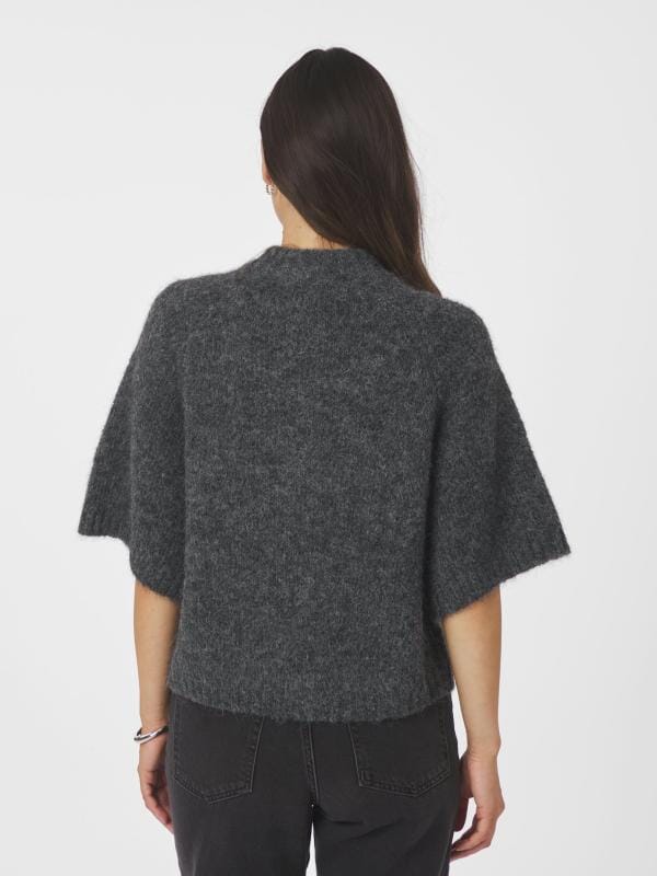 Neo Noir Benuta Fluffy Knit Cardigan Antracit melange Genser