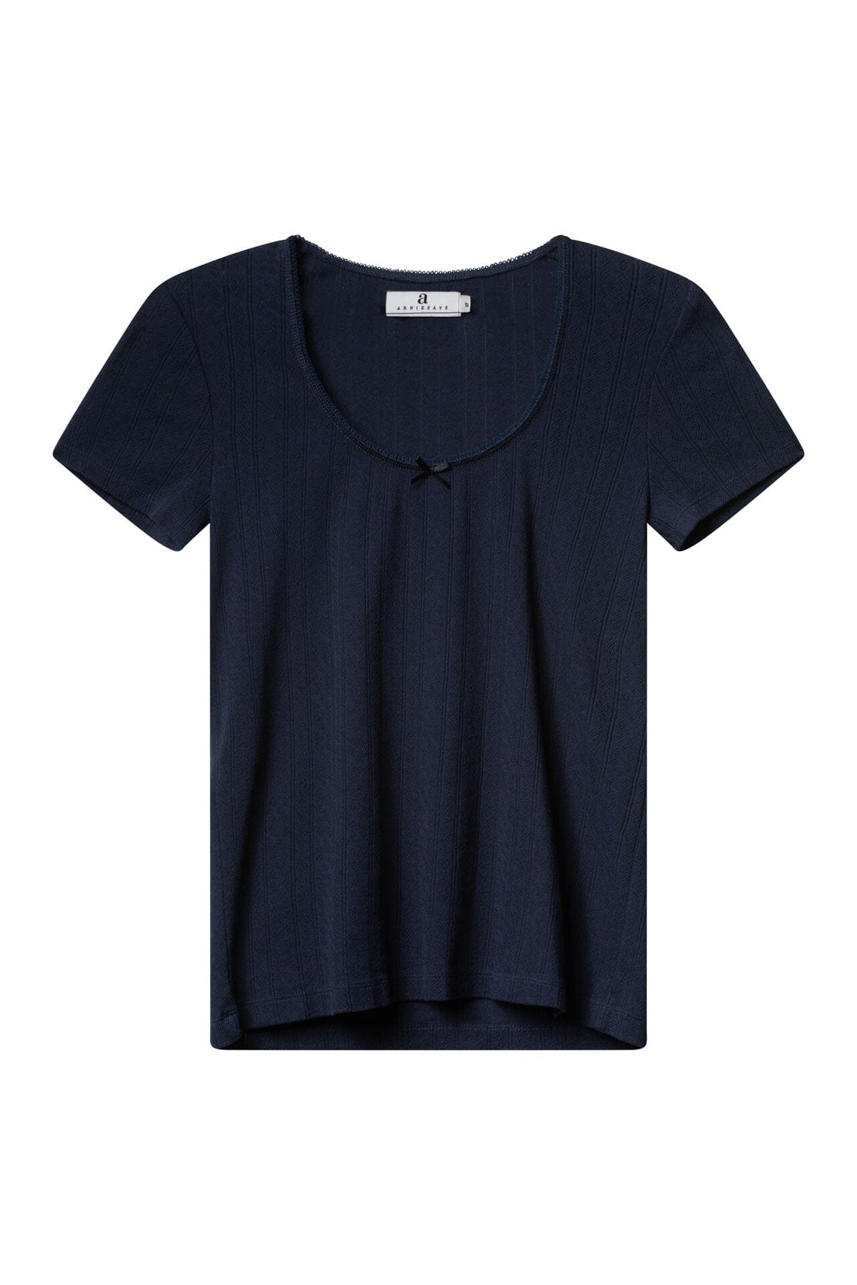 ArnieSays: MARIE Pointelle Dk Navy Topp