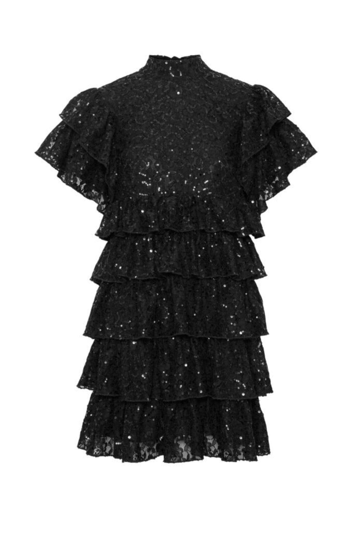 Love Lolina Majesty Mini Dress Black Lace Kjole