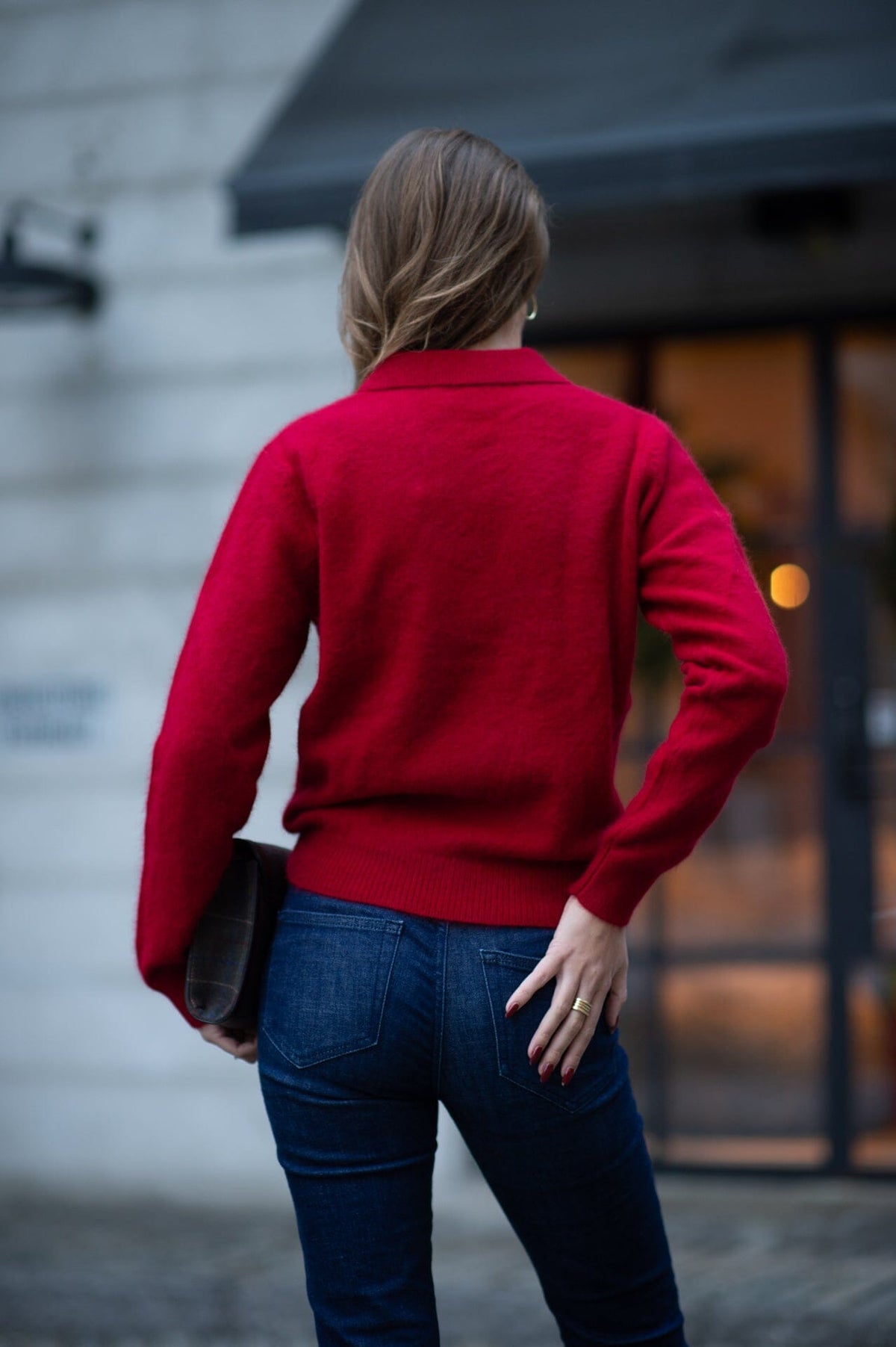 Isabelle Blanche Polo In Fox Yarn Rosso Genser