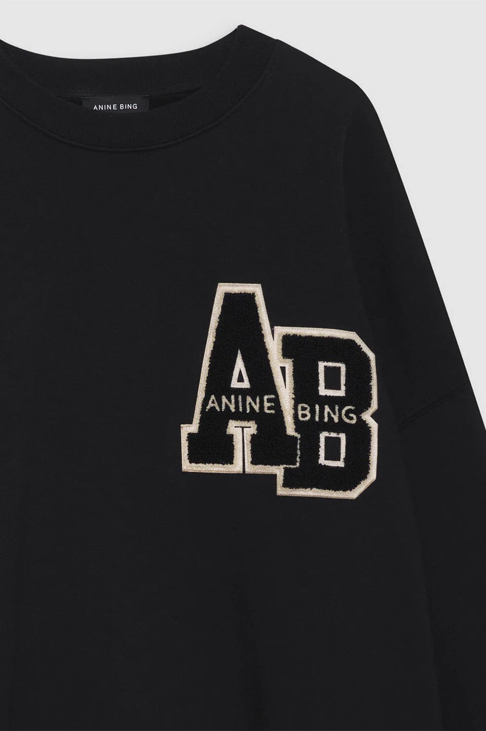 Anine Bing Miles Oversized Sweatshirt Letterman Black Genser