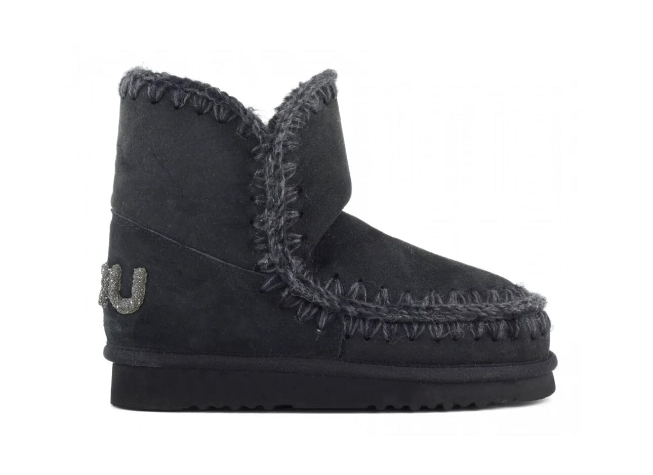 MOU Eskimo 18 Suede Glitter Logo Black-Black Sko