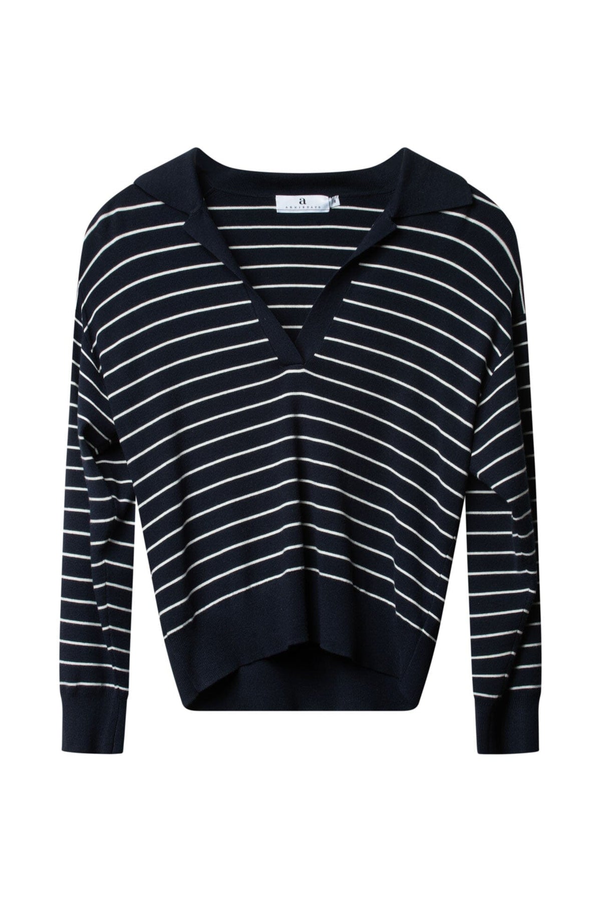 ArnieSays: LES Stripe Dk Navy/Offwhite Genser