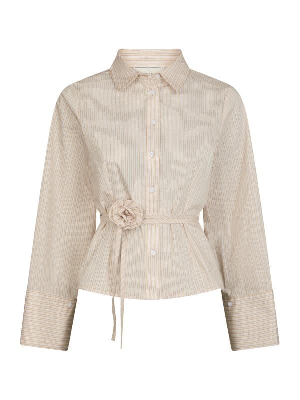 Neo Noir Clarida Rose Stripe Shirt Light Yellow Skjorte