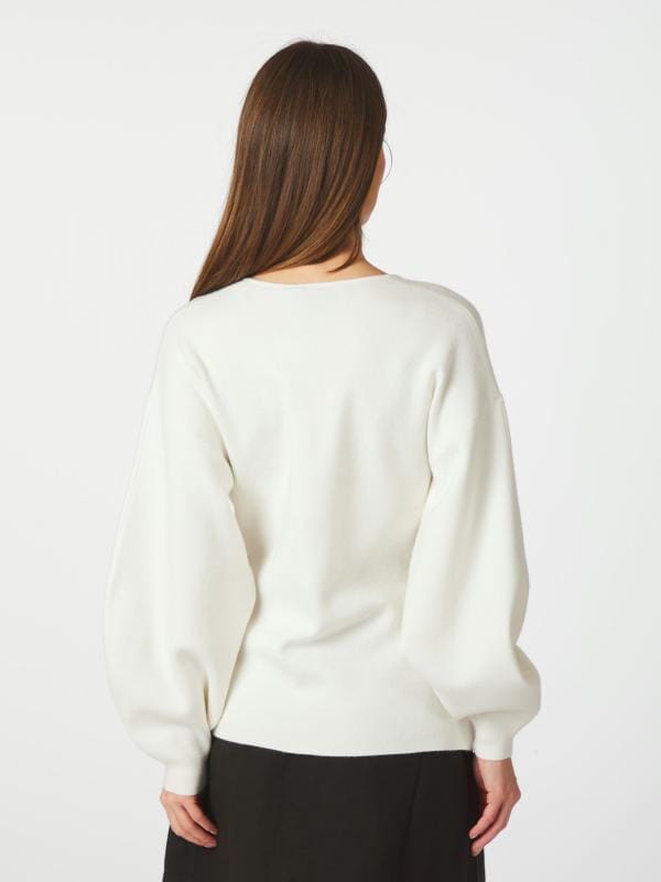 Neo Noir Sellie Knit Cardigan Off White Genser