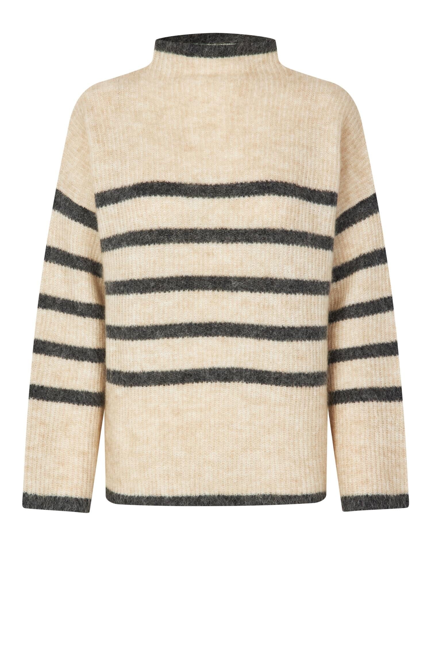Second Female Ovalis Knit T-Neck Brazilian Sand Genser