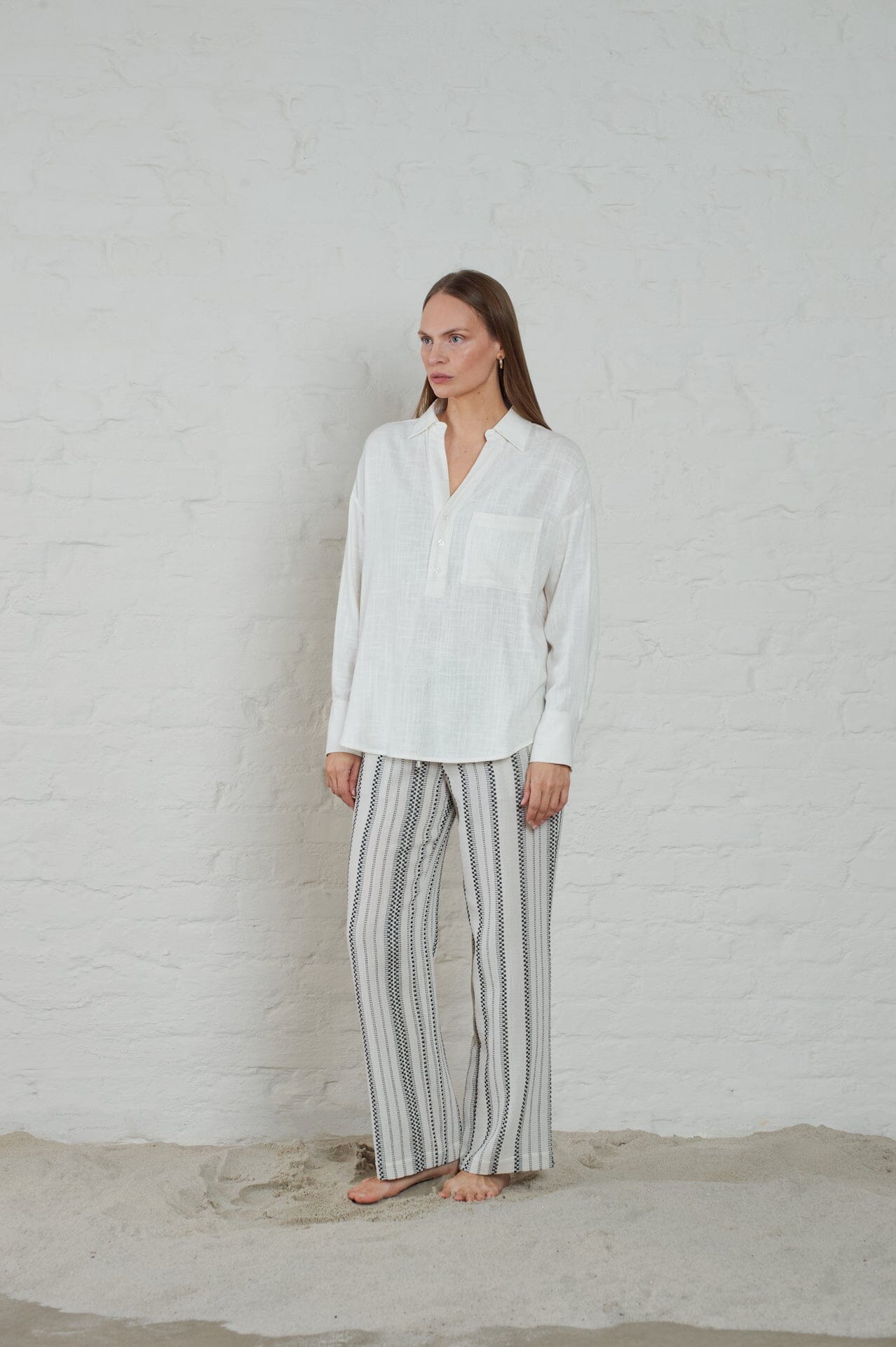 ArnieSays: Hills Linen Blend Offwhite Skjorte