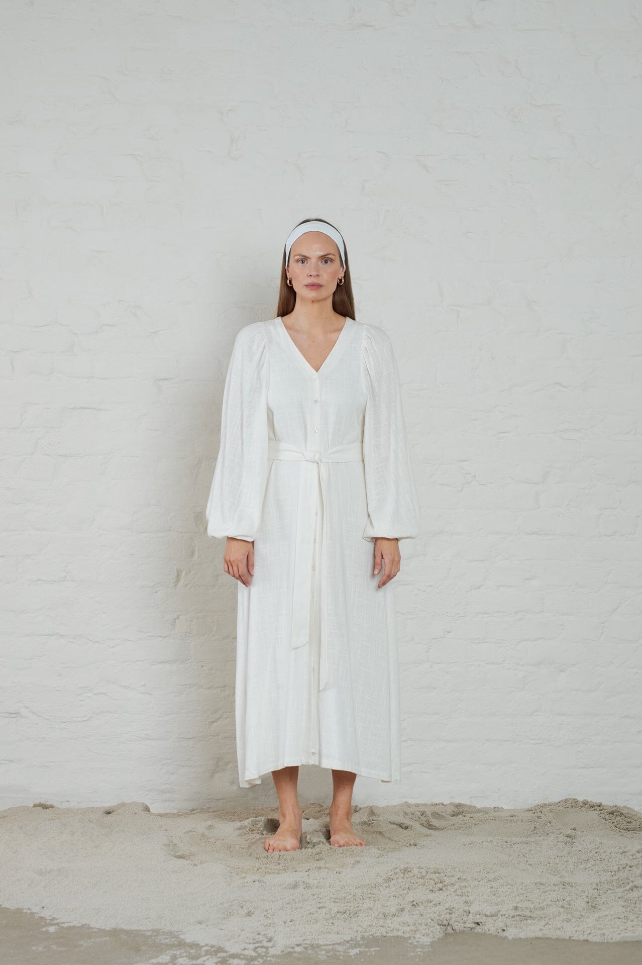 ArnieSays: Milla Linen Blend Offwhite Kjole