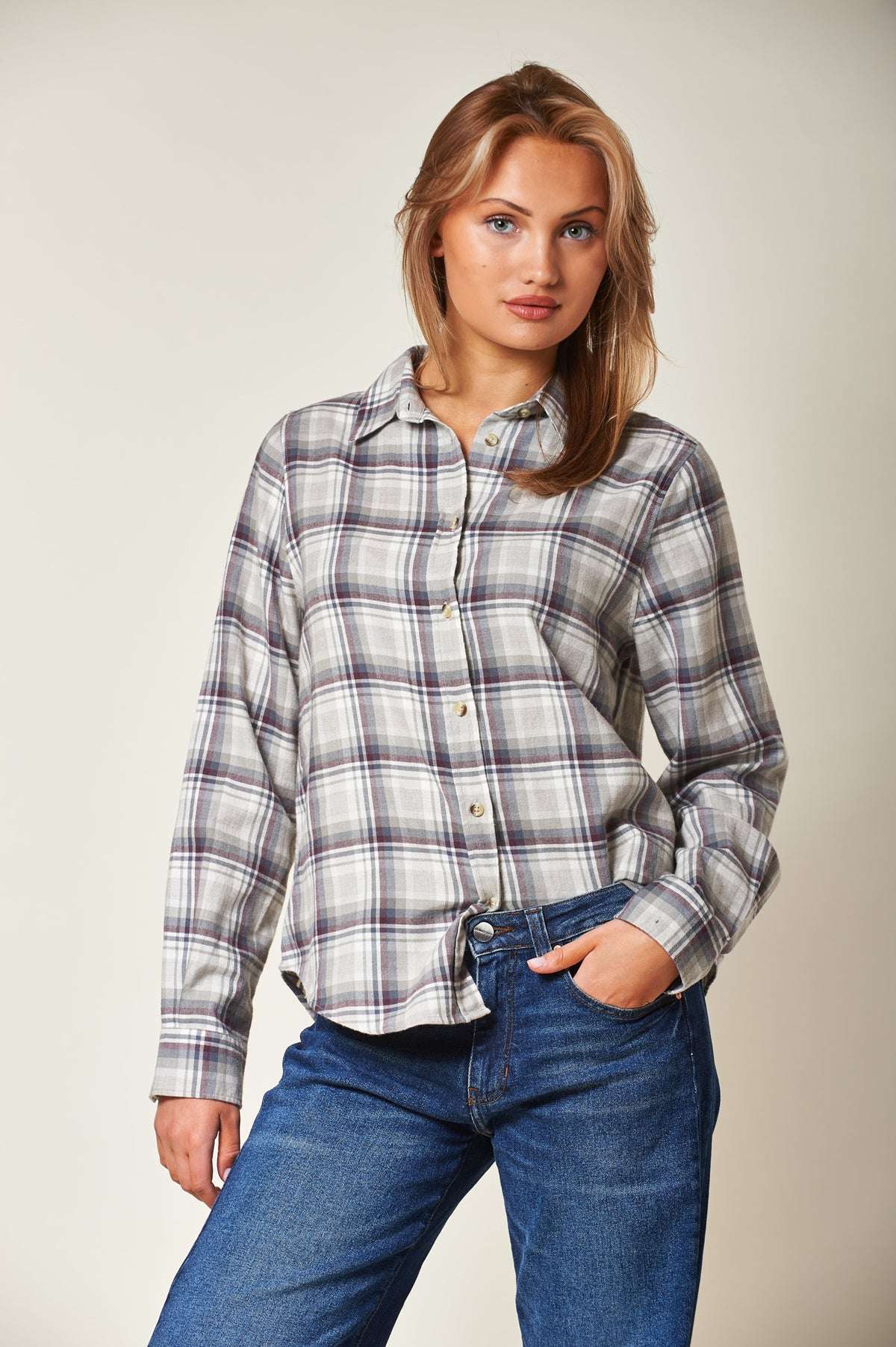 Arc Tartan Check Grey/Burgundy Combo
