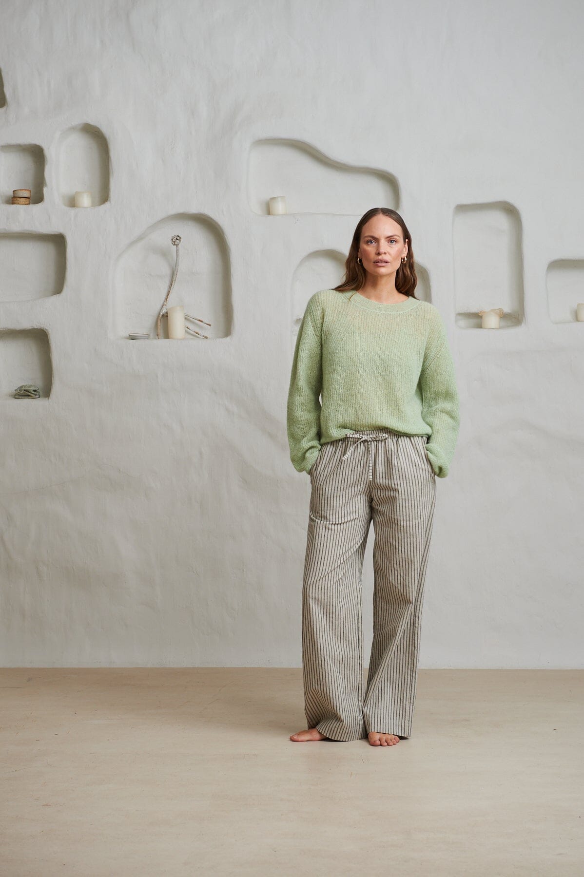 ArnieSays: Sabine Linen Stripe Natural Stripe Bukse