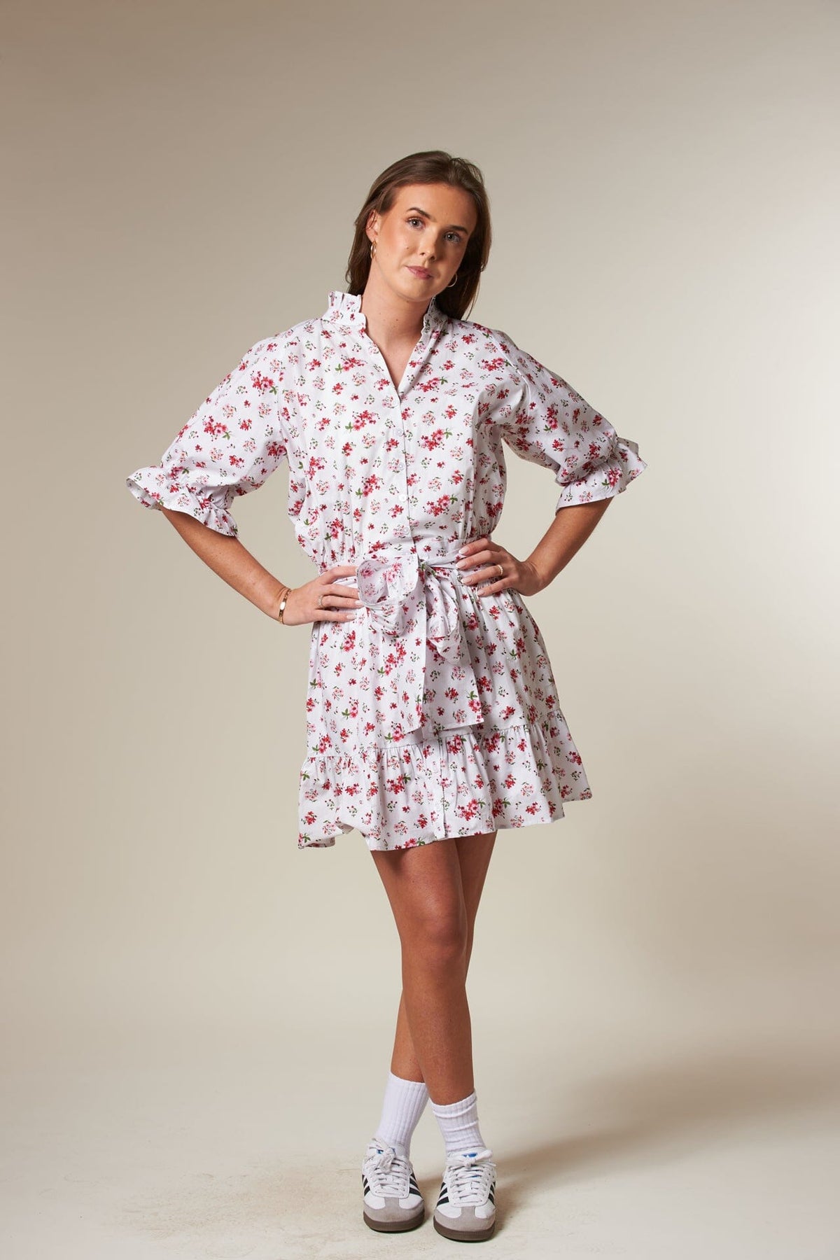 ArnieSays: PORTOFINO Classic Floral White Combo Kjole