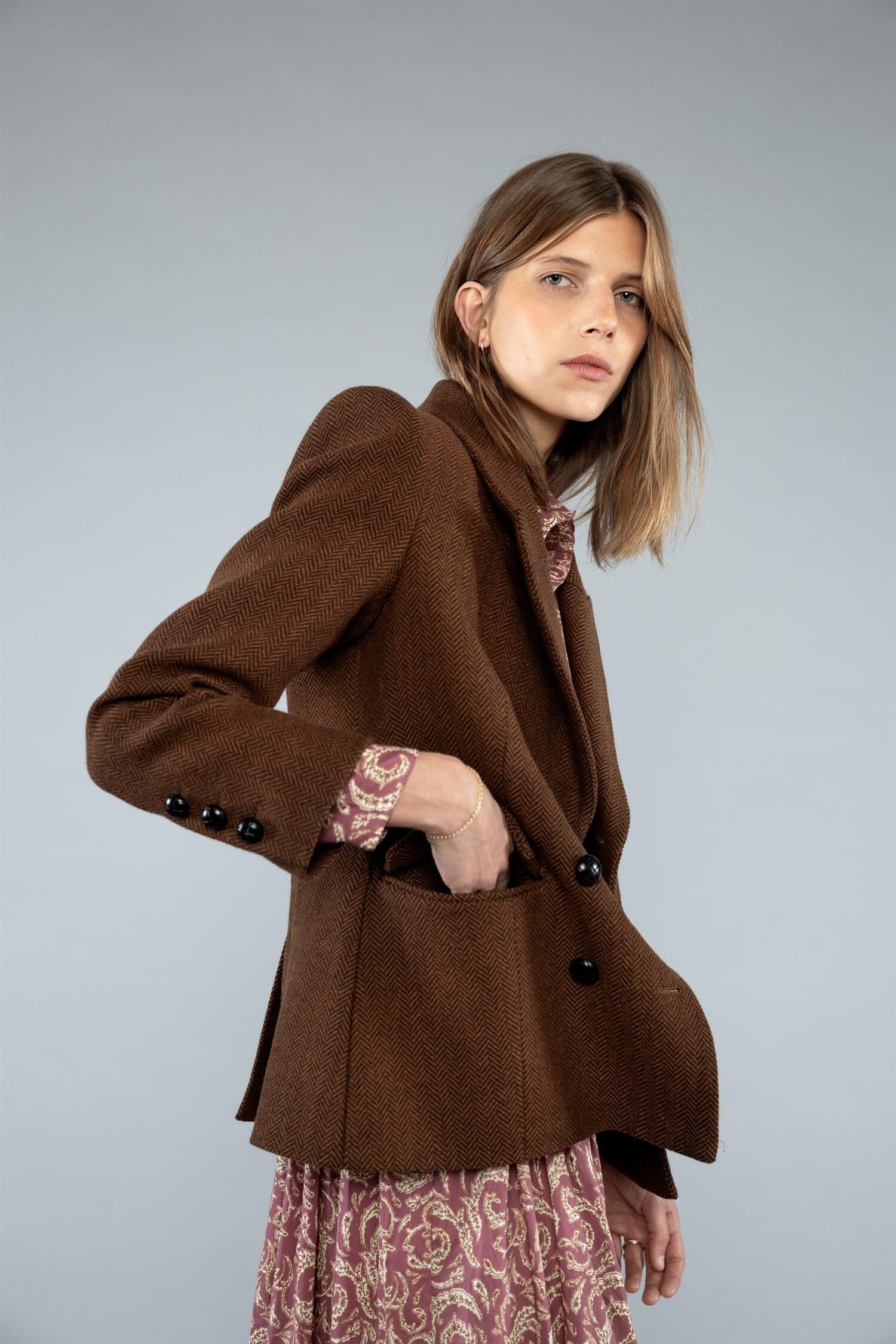 Pia Tjelta Dune Herringbone Rust Ytterplagg