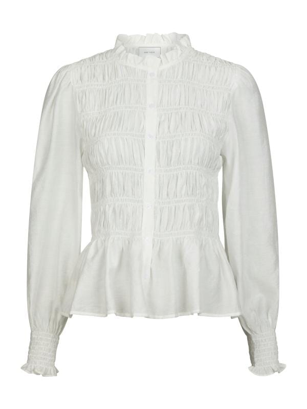 Neo Noir Mocca Smock Blouse Off White Bluse