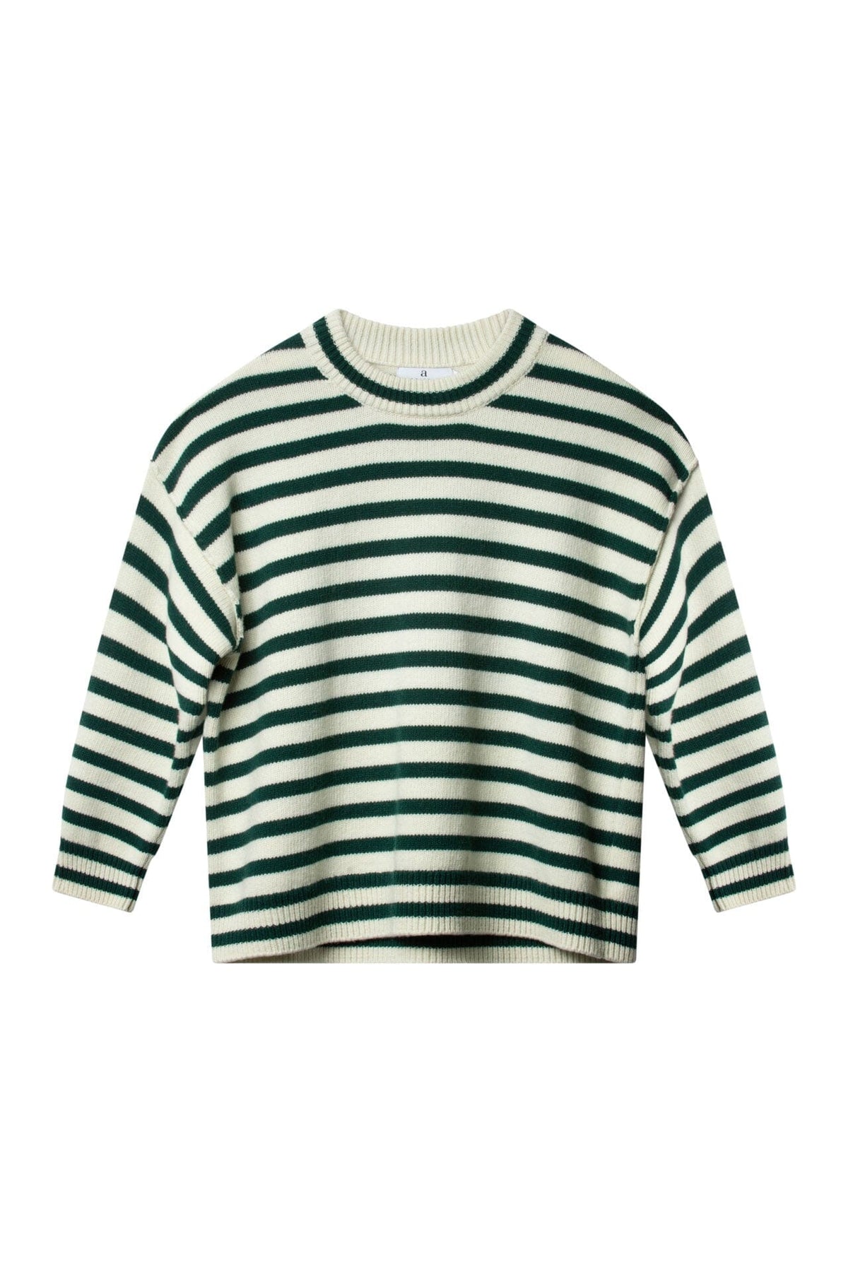 ArnieSays: KAYNE Stripe Offwhite/Ivy Green Genser