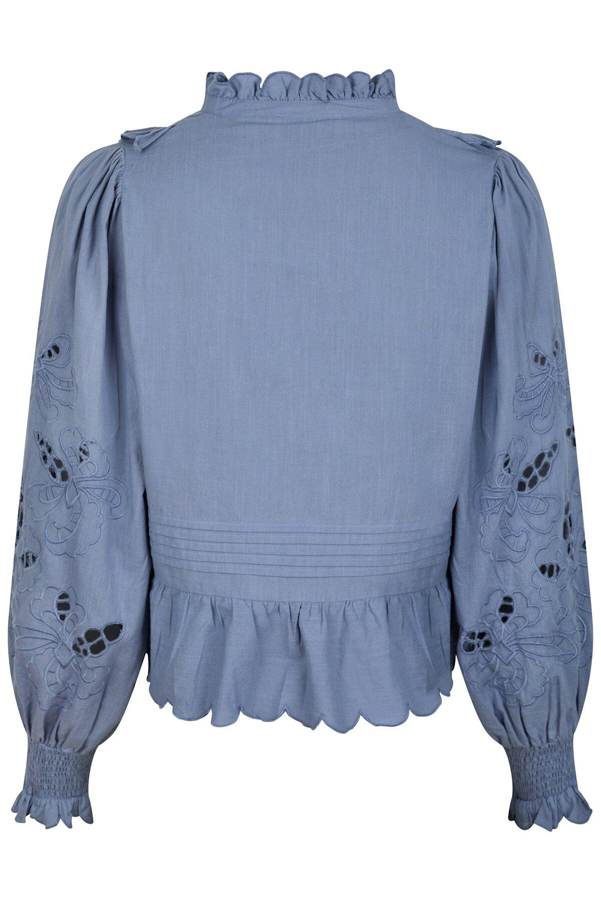 Neo Noir Petrine Embroidery Blouse Dusty Blue Bluse