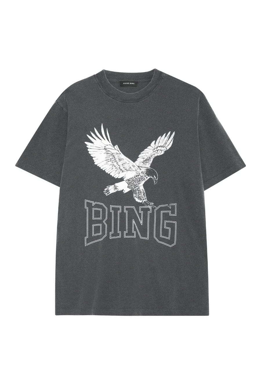 Anine Bing Lili Tee Retro Eagle Washed Black T-shirt