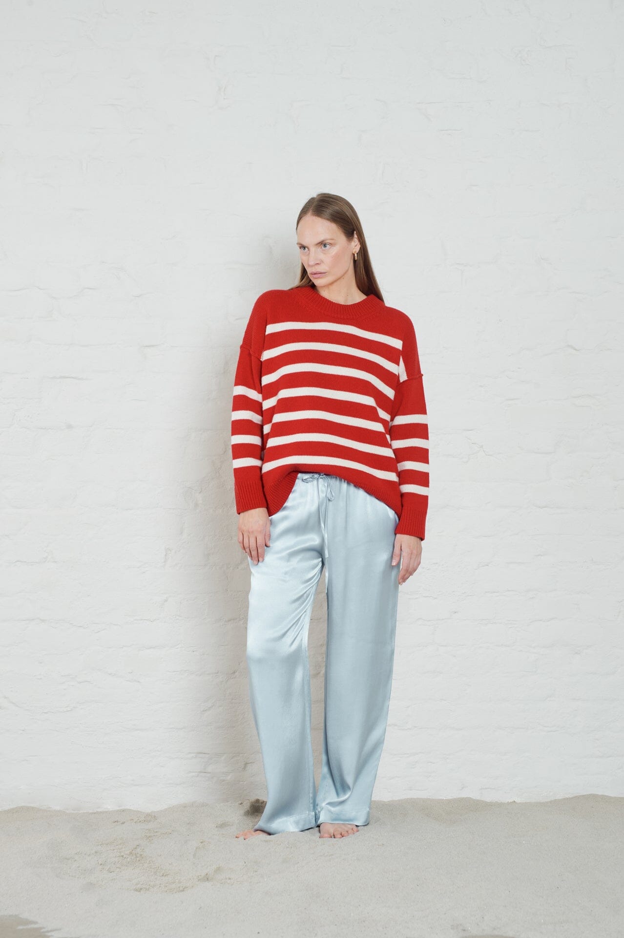 ArnieSays: Kayne Stripe Red/Offwhite Genser