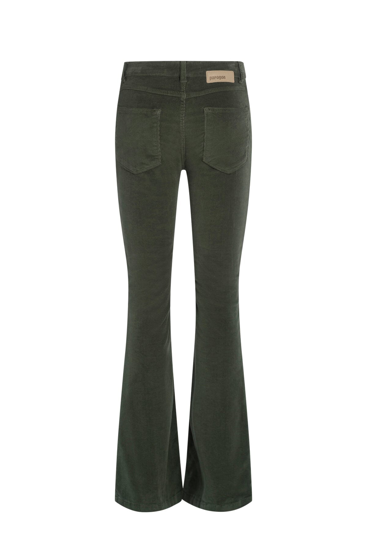 Paragon High Rise Flared Cord Olive Green Bukse