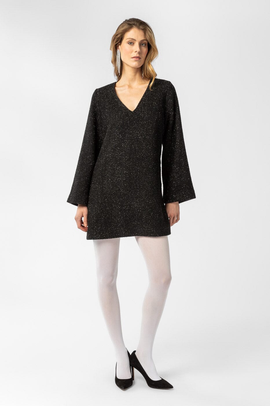 Love Lolita Peach Mini Dress Black Glitter Kjole
