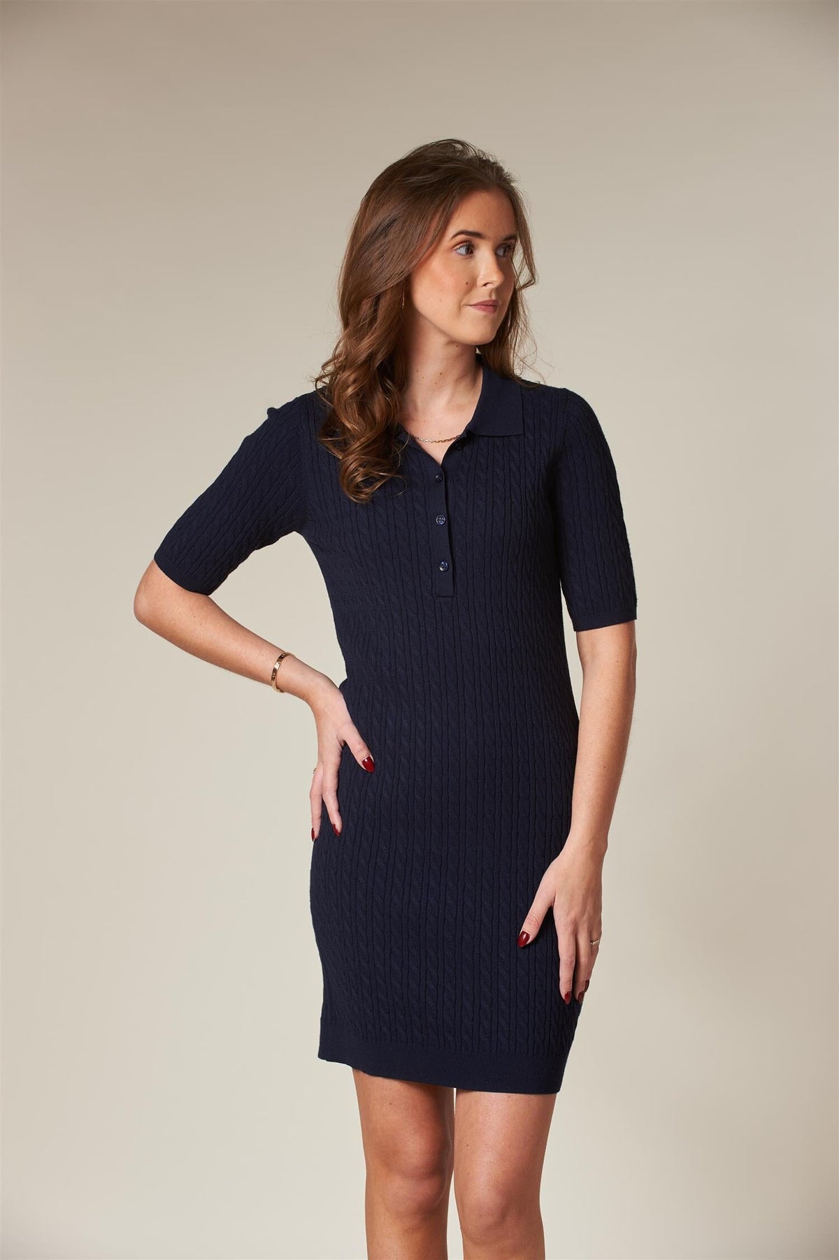 ArnieSays: CLAIRE Cable Dk Navy Kjole