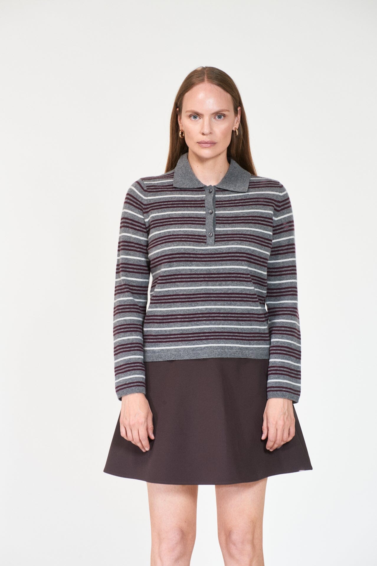 ArnieSays: CASSIE Stripe Grey Multi Genser