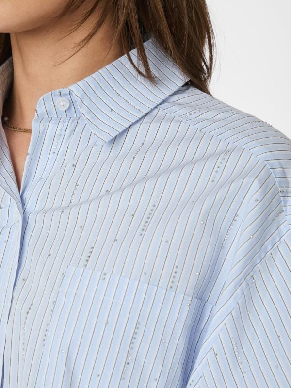 Neo Noir Dalma Pattern Stone Shirt Light blue stripe Skjorte