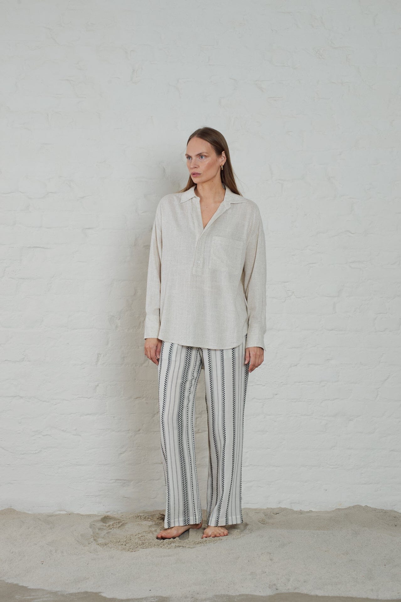 ArnieSays: Hills Linen Blend Ecru Melange Skjorte