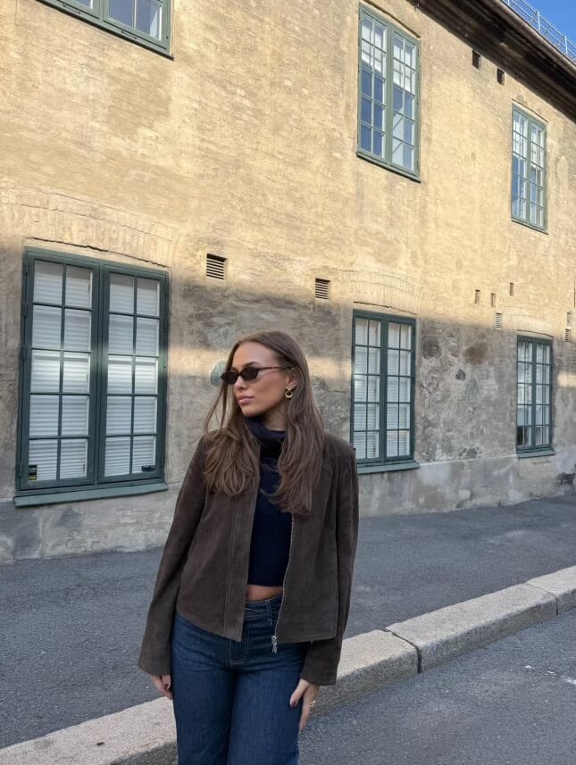 Clermonte Chloe Suede Jacket Brown Ytterplagg