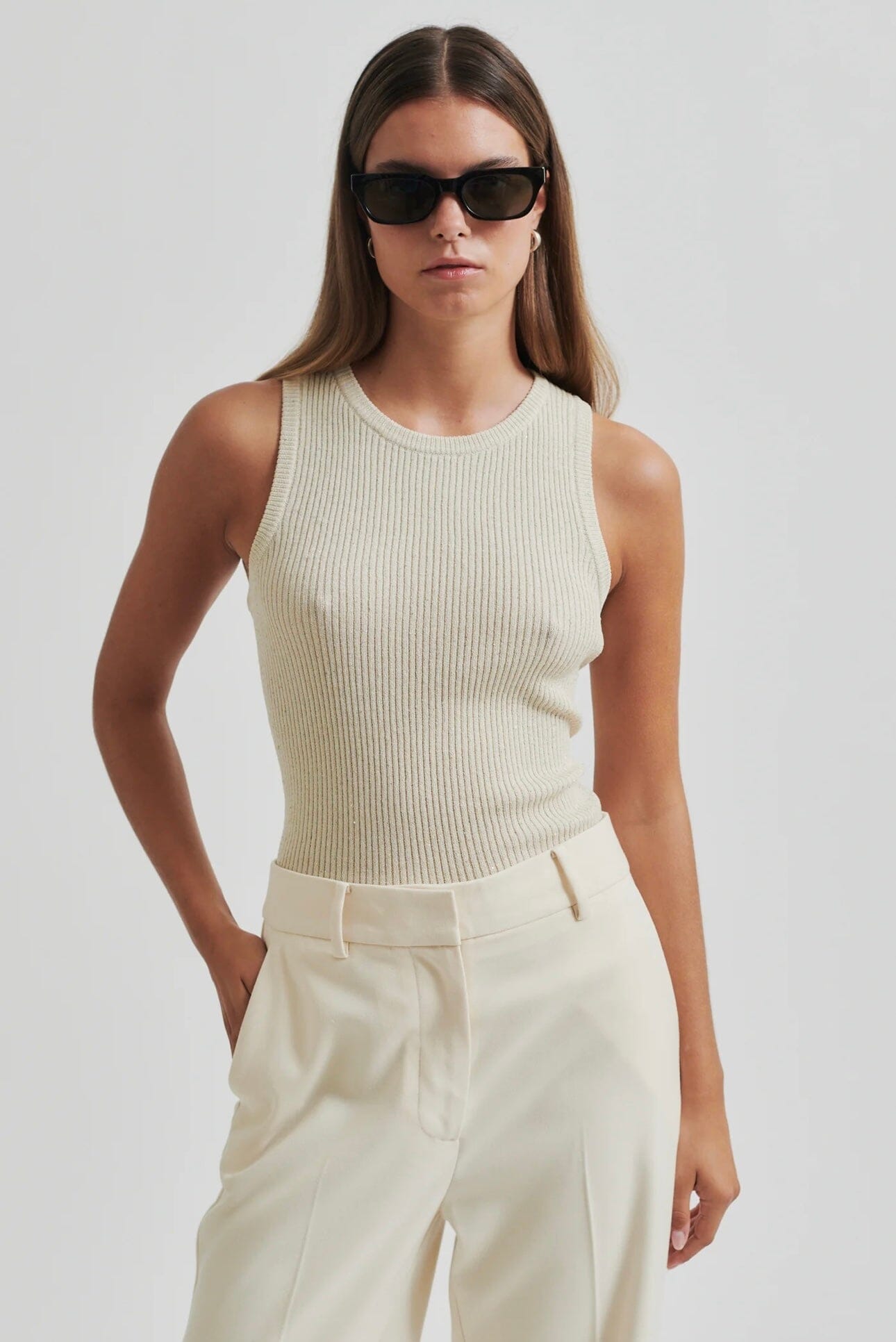 Second Female Ellera Knit Top Anise Flower T-shirt