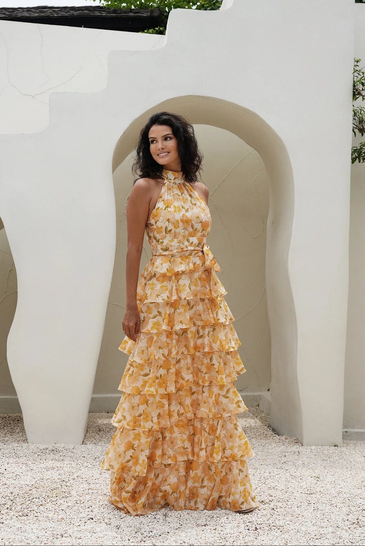 Love Lolina Angel Maxi Halterneck Sunlit Kjole