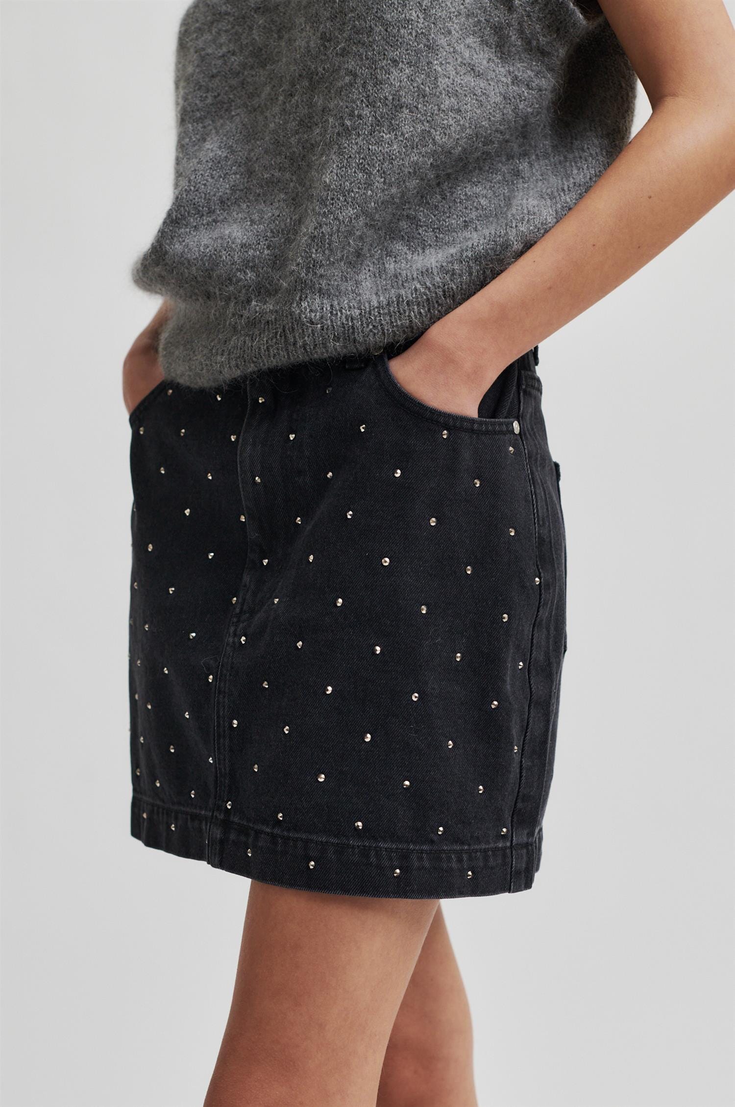 Second Female Jayden Denim Skirt Black denim Skjørt