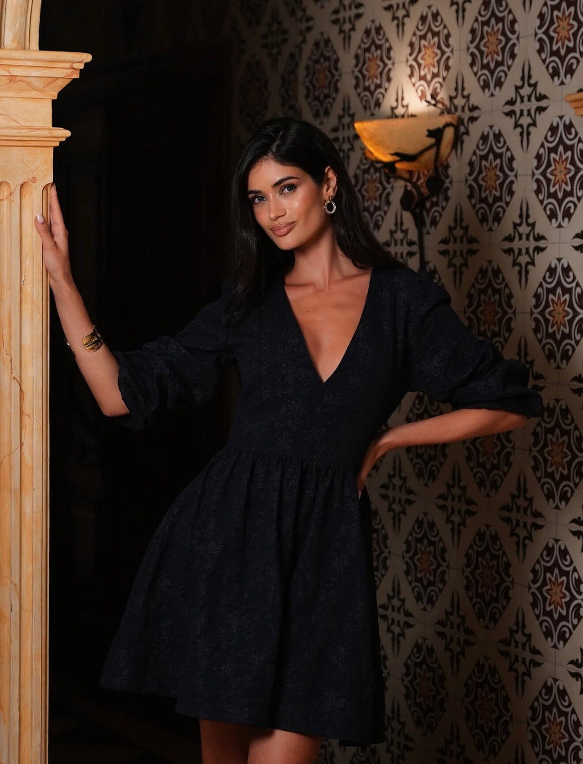Love Lolina Eloise Mini Dress Navy Kjole