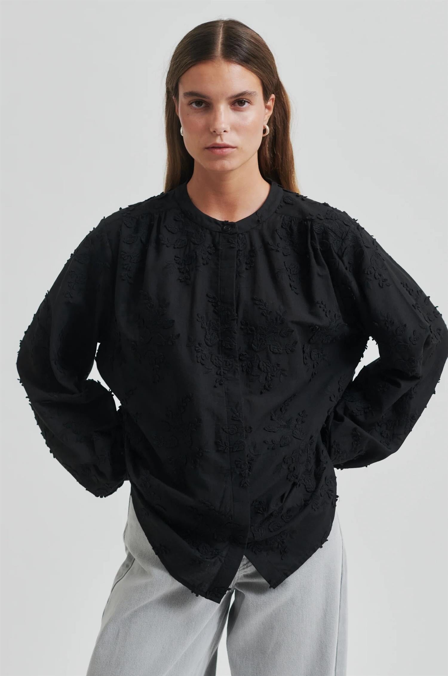 Second Female Cavan Shirt Black Skjorte