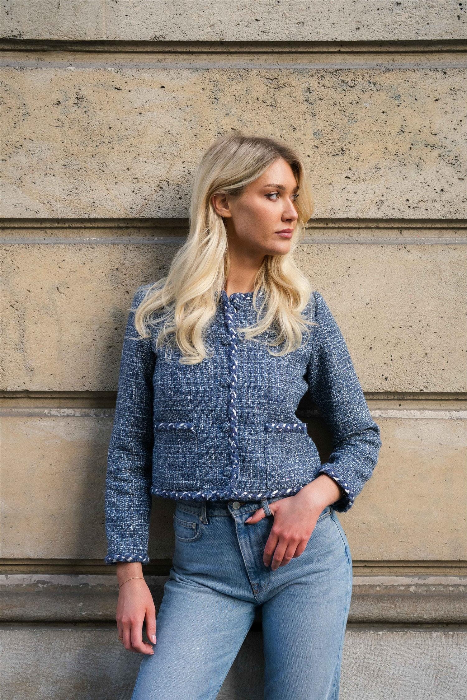 Love Lolina Lily Jacket Navy Melange Ytterplagg