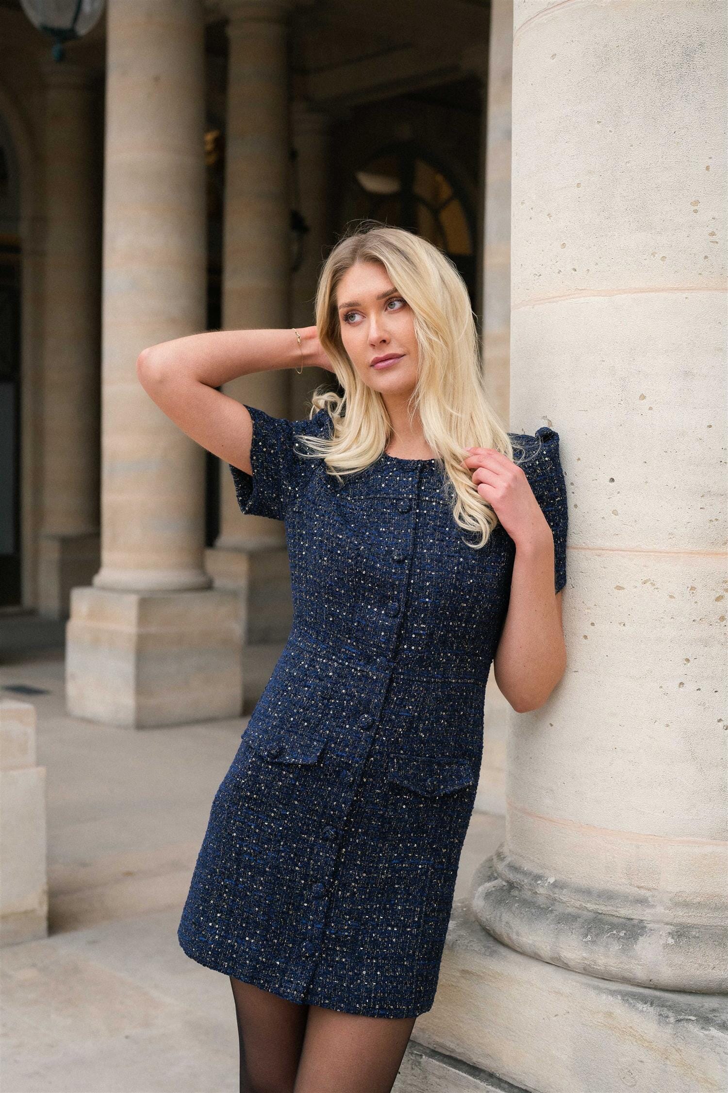 Love Lolina Stassie Mini Dress Navy Kjole