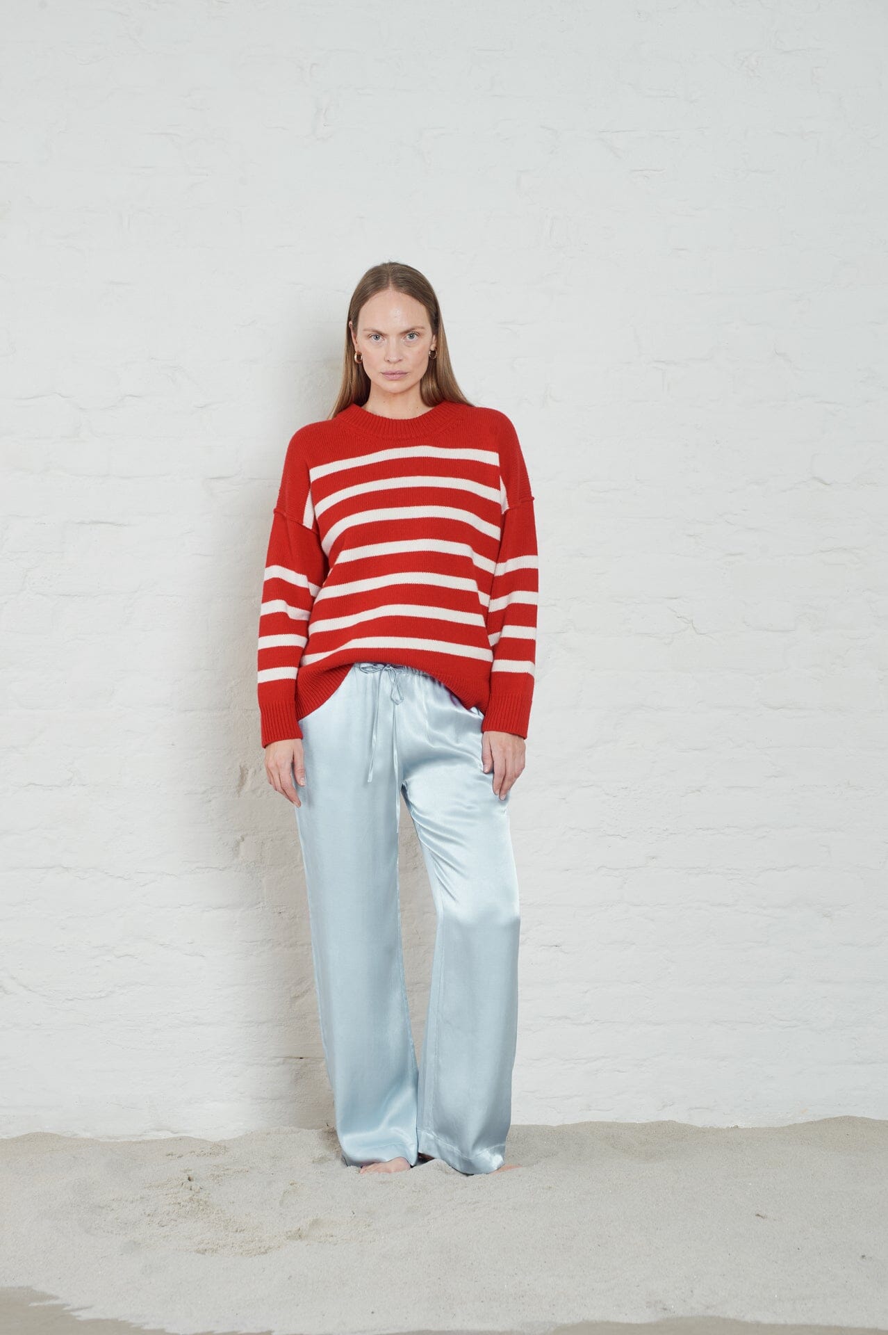 ArnieSays: Kayne Stripe Red/Offwhite Genser