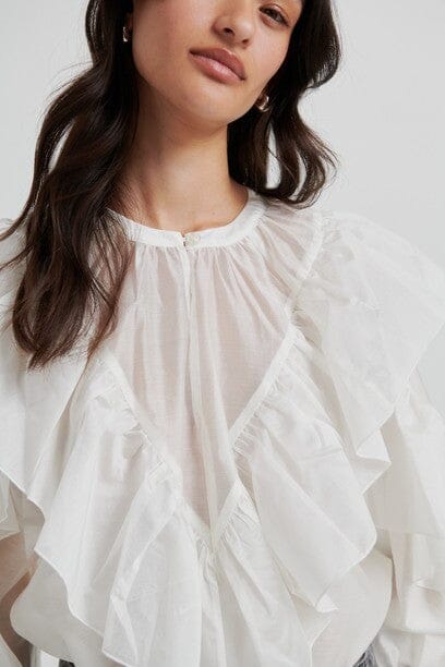 Second Female Fria Frill Blouse Tofu Bluse